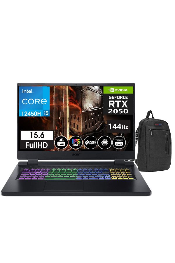 ACER Nitro 5 AN515-58 I5 12450H 64GB 2TBSSD 4GB RTX2050 15,6" IPS 144Hz Fhd W11H NHQMZEY00518+ZETTAÇANTA