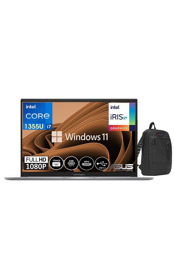 ASUS Vivobook 15 13.nesil Core I7 1355U 40GB 1tb SSD 15.6" W11HOME FhdX1504VA-NJ19431+ZETTAÇANTA