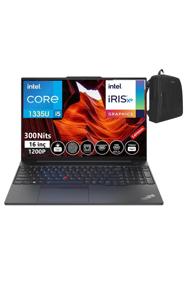 LENOVO Thinkpad E16 Gen1 I5 1335U 24GB 512GBSSD 16" Wuxga IPS W11PRO TB21JN000BTX20+ZETTAÇANTA - Görsel 2