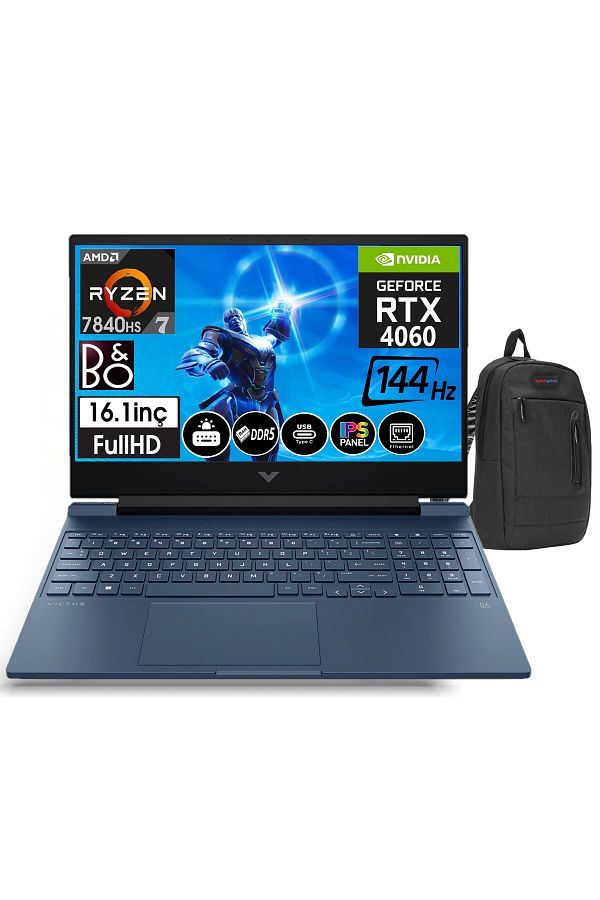 HP Victus 16-S0015NT Ryzen7 7840HS 64GB 1TBSSD 8GB RTX4060 16,1" 144Hz IPS Fhd W11P 77Z586EA26+ZETTAÇNT