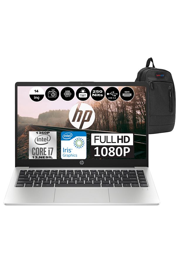 HP 240 G10 I7 1360P 64GB 512GB SSD Intel® Iris® X? FDOS 14" Fhd 8A557EAF10 + Weblegelsin Çanta