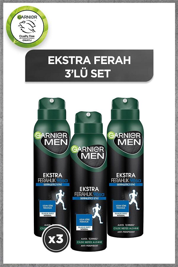 3'lü Men Ekstra Ferahlık Aerosol seti
