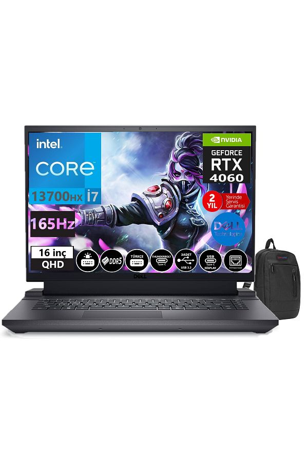 Dell G16 7630 I7 13700HX 64GB 512GB SSD 8gb RTX4060 16" 165HZ Qhd+ W11HOME G7630240101016+ZETTAÇANTA