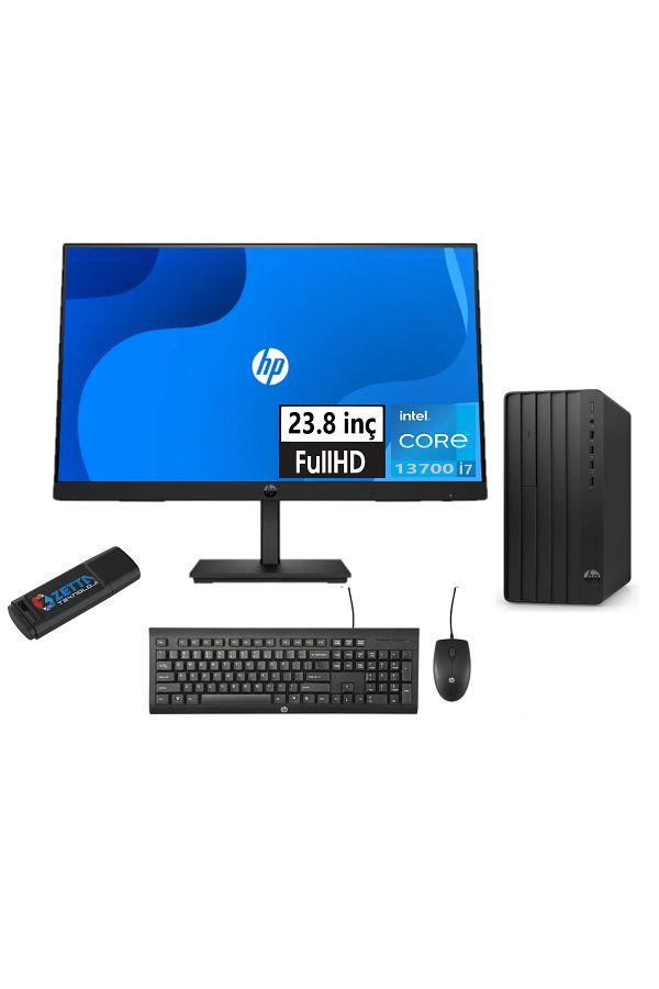 HP 290 Pro G9 Intel Core I7 13700 64GB 1tb SSD Freedos 23.8 Fhd Monitör 238T2X1ES39+ZETTAFLASH