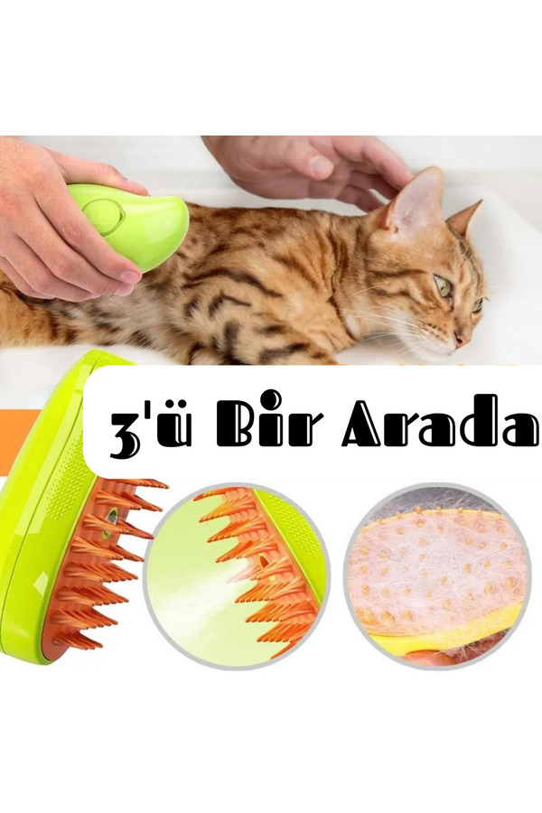 Buharlı ve Masaj Etkili Kedi ve Köpek Fırçası ile Mükemmel Tüy Toplama Deneyimi!