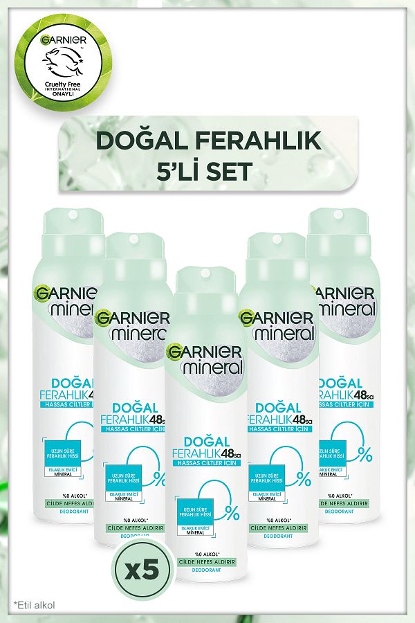 5'li Mineral Doğal Ferahlık Sprey Deodorant Seti