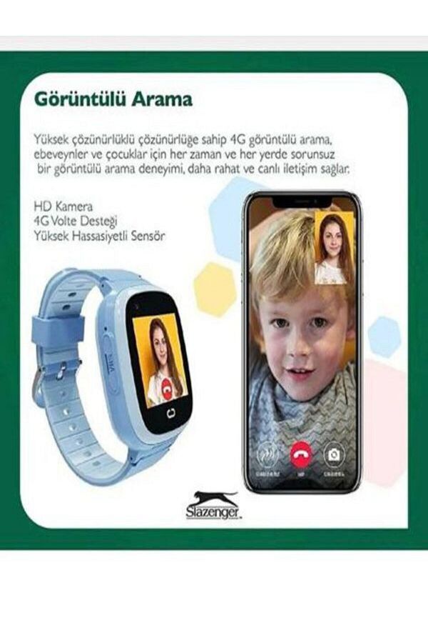 Slazenger Yok Akıllı Çocuk Saati 4g Sim Kart Destekli Görüntülü Görüşme Özelliği Nano sim 40 mm Mavi 2 Yıl - Görsel 6