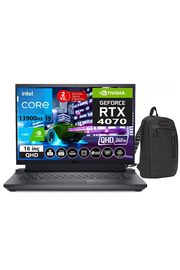 Dell G16 7630 I9 13900HX 96GB RAM 1tb SSD 8gb RTX4070 16" 240Hz Qhd+ FDOS G76302401024U08+ZETTAÇANTA