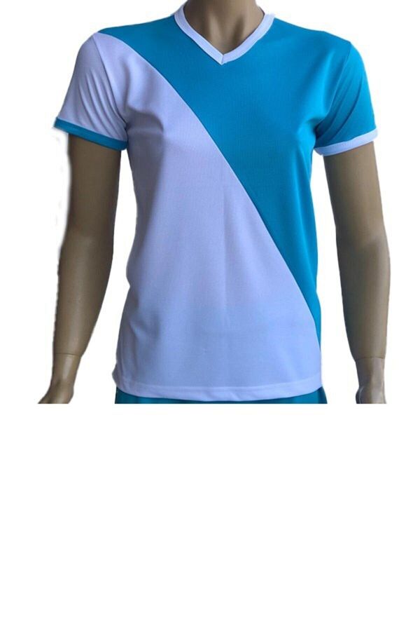Kadın Turkuaz Çapraz Spor T-shirt