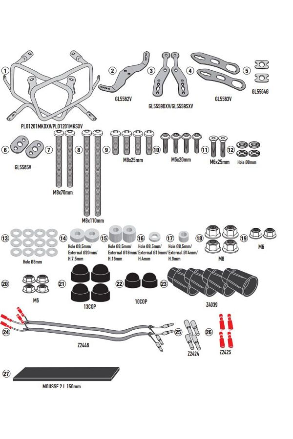 PLO1201MK HONDA XL 750 TRANSALP (23) YAN ÇANTA TAŞIYICI