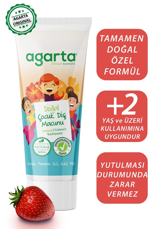 Doğal Florürsüz Çocuk Diş Macunu Çilekli 75 ml_3