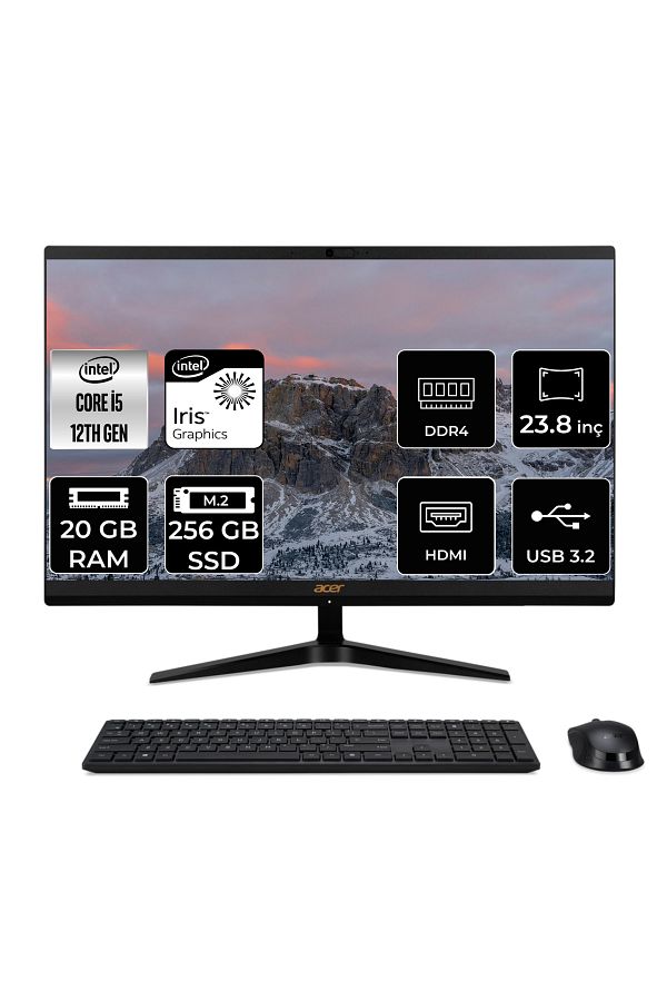 HP ACER ASPİRE C24-1700 i5 1235U 20GB RAM 256GB SSD 23.8" FHD FDOS ALL IN ONE PC DQ.BJWEM.006