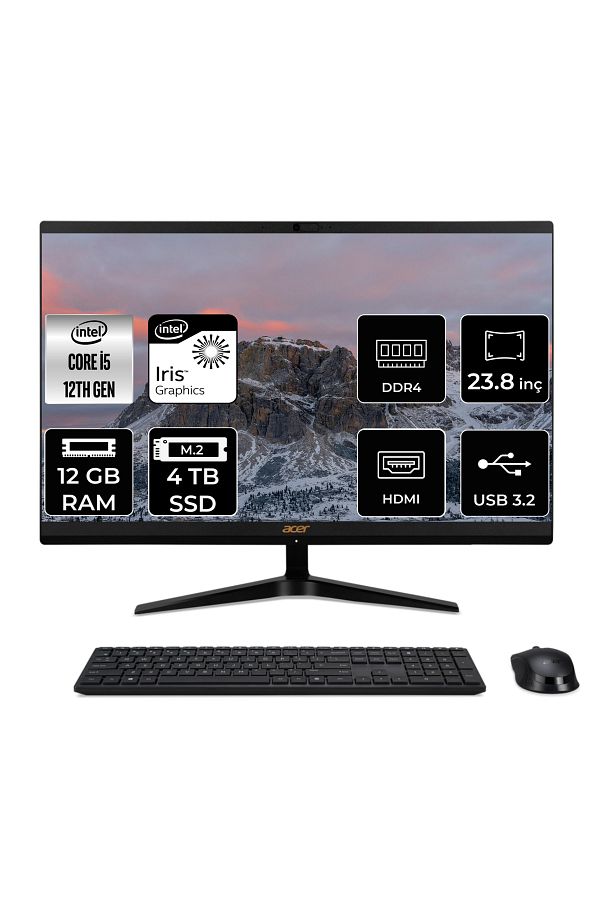 HP ACER ASPİRE C24-1700 i5 1235U 12GB RAM 4TB SSD 23.8" FHD FDOS ALL IN ONE PC DQ.BJWEM.006