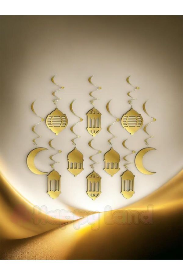10 Lu Gold 3d Tavan Süs Hoşgeldin Ya Şehri Ramazan Bayramı 11 Ayın Sultanı Sarkıt Süs