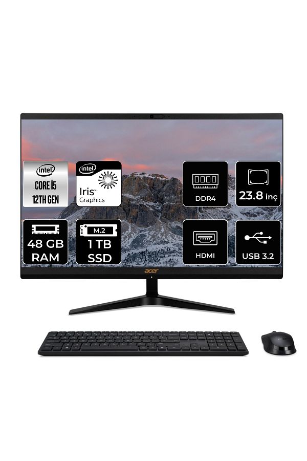 HP ACER ASPİRE C24-1700 i5 1235U 48GB RAM 1TB SSD 23.8" FHD FDOS ALL IN ONE PC DQ.BJWEM.006