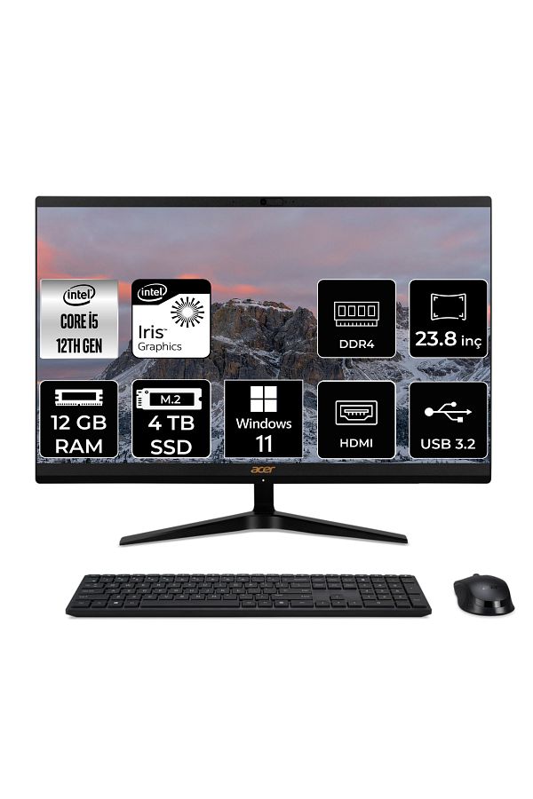 HP ACER ASPİRE C24-1700 i5 1235U 12GB RAM 4TB SSD 23.8" FHD W11P ALL IN ONE PC DQ.BJWEM.006