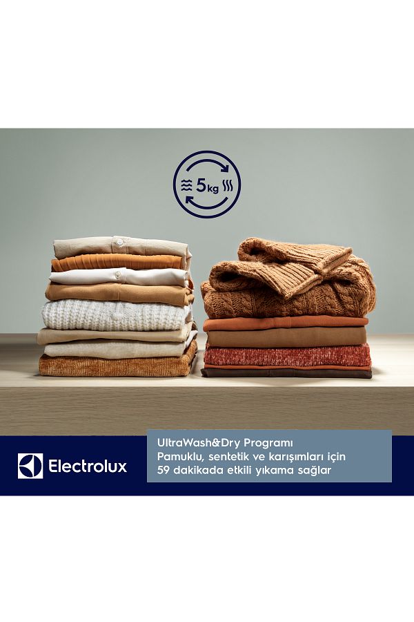 Electrolux EW8WP261PBT UltraCare UniversalDose 10kg/6kg 1600 Dev Buharlı A/D Enerji Kurutmalı Çamaşır Makinesi - Görsel 5