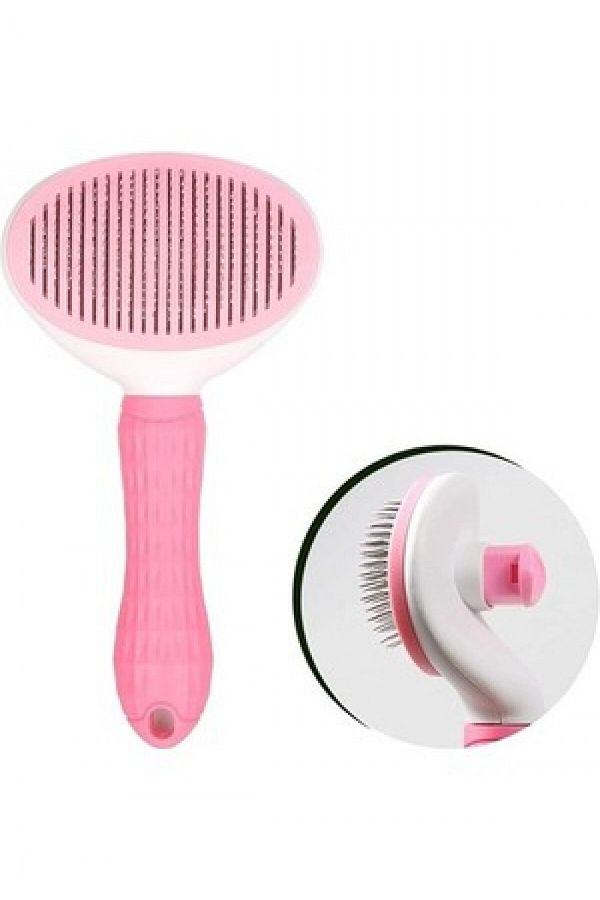 Lüks Basmalı Kedi ve Köpek Tarak - Pembe