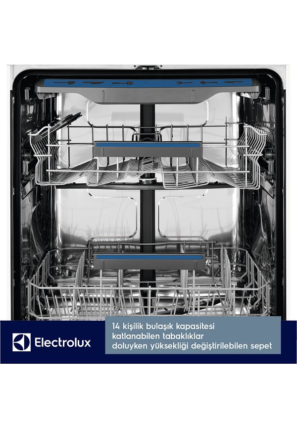 Electrolux EEM48300IX MaxiFlex SatelliteClean AirDry D Enerji 8 Program 14 Kişilik Ankastre Bulaşık Makinesi - Görsel 7