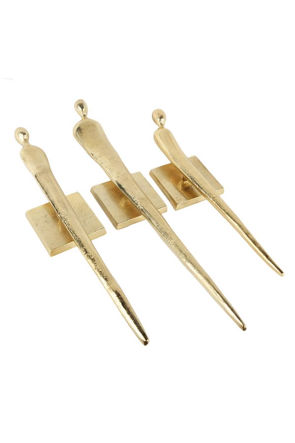 3lü Gold Heykel Duvar Dekoru 46-53-61 cm