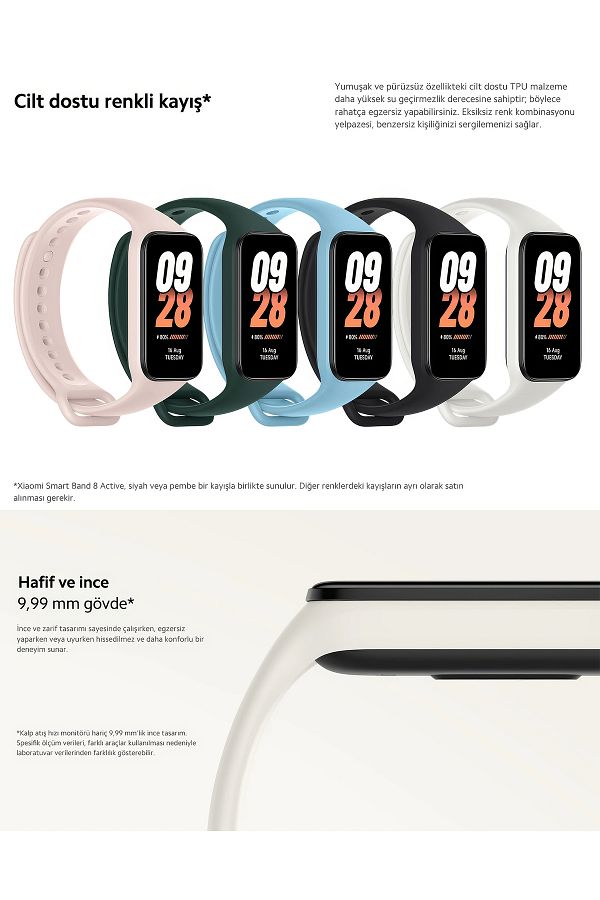 Xiaomi Smart Band 8 Active Nabız Ölçer Su Geçirmez Android Ios Iphone Uyumlu Akıllı Bileklik Saat - Görsel 4