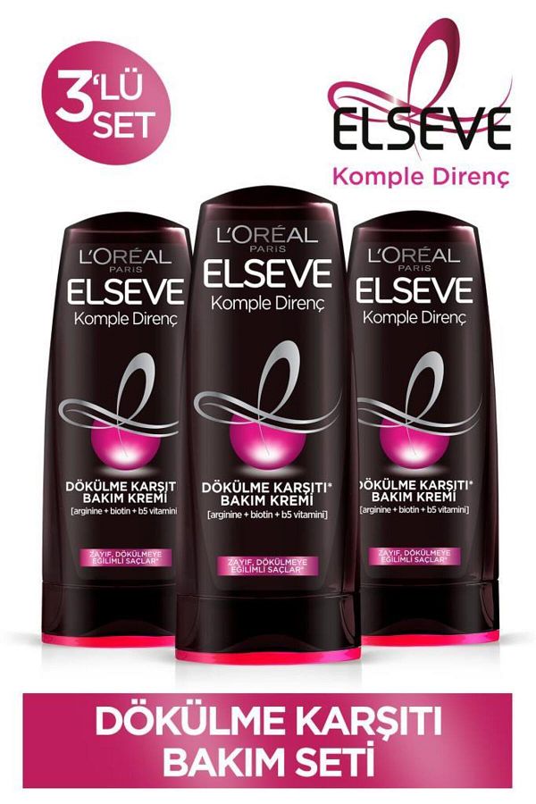 Komple Direnç Dökülme Karşıtı Bakım Kremi 360 ml 3'lü Set