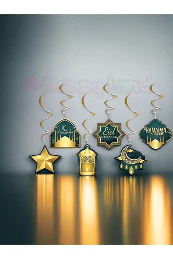 Ramazan 6'lı Tavan Süs Ramazan Mubarak Ramadan Kareem Temalı Sarkıt Ramazan Bayram