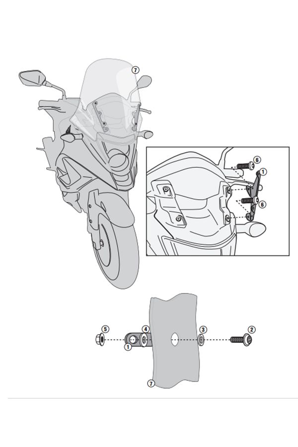 D1104KITK HONDA VFR 800X CROSSRUNNER (11-14) RÜZGAR SİPERLİK BAĞLANTISI