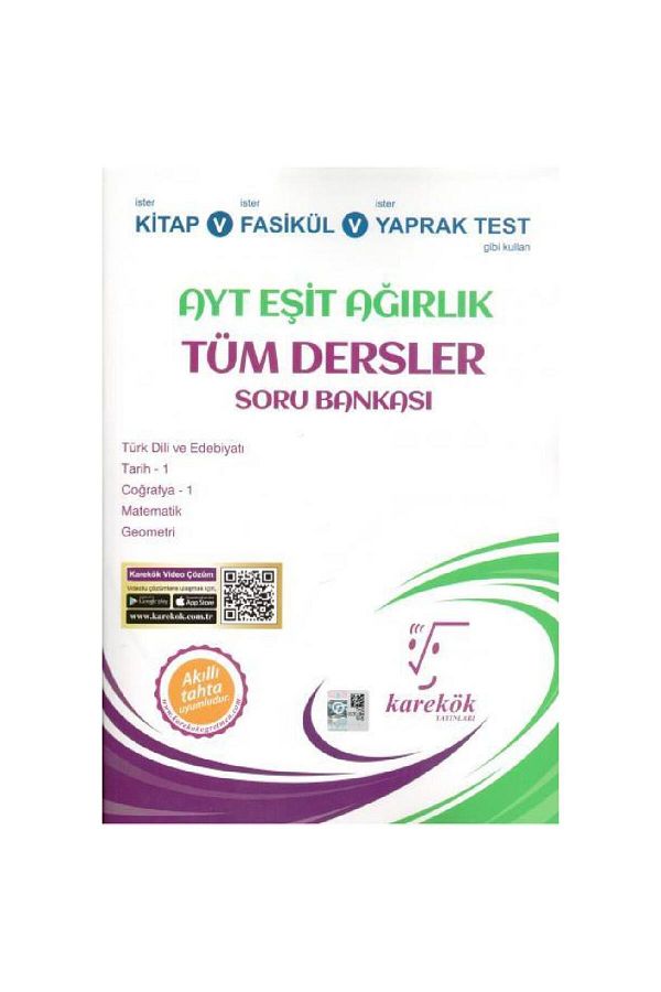 Karekök Yayınları Ayt Eşit Ağırlık Tüm Dersler Soru Bankası