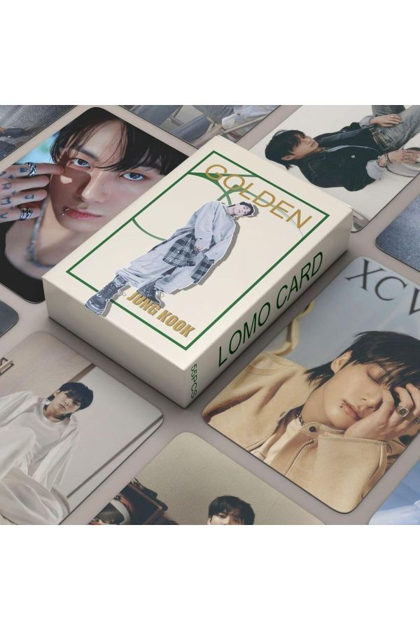 BTS Jungkook '' Golden '' Çift Yön Baskılı Lomo Card Seti