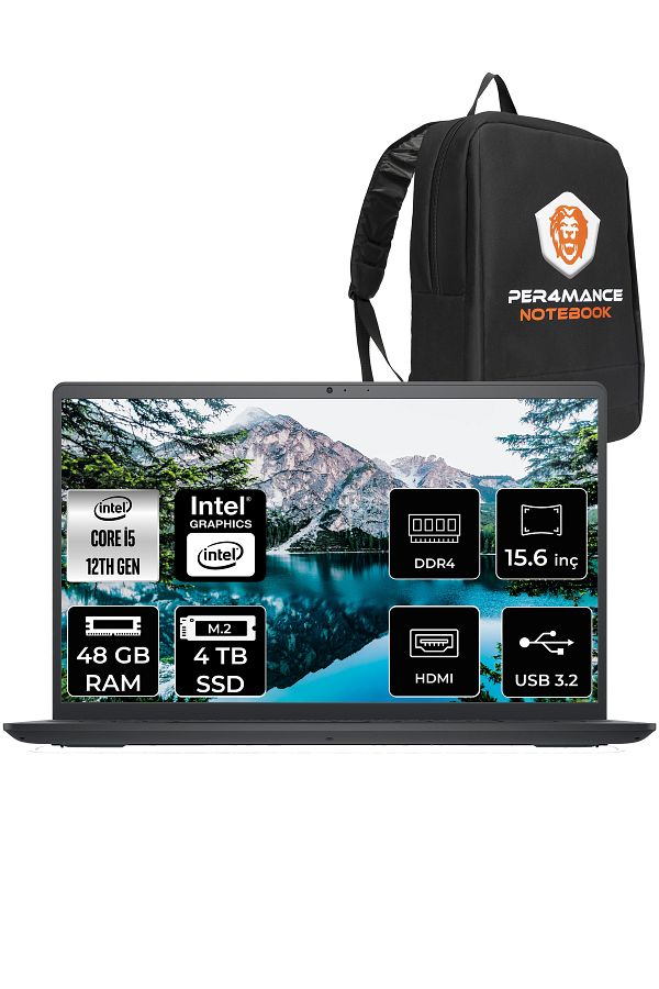 Dell Inspiron 15 3520 i5 1235U 48GB RAM 4TB SSD 15.6'' FHD FDOS I352024052009U & PER4 ÇANTA