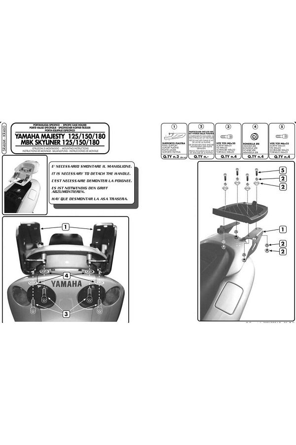 Sr46m Yamaha Majesty 125-150-180 (01-11) Arka Çanta Taşıyıcı