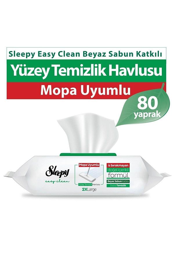 Easy Clean Beyaz Sabun Katkılı Mopa Uyumlu Yüzey Temizlik Havlusu 80 Yaprak