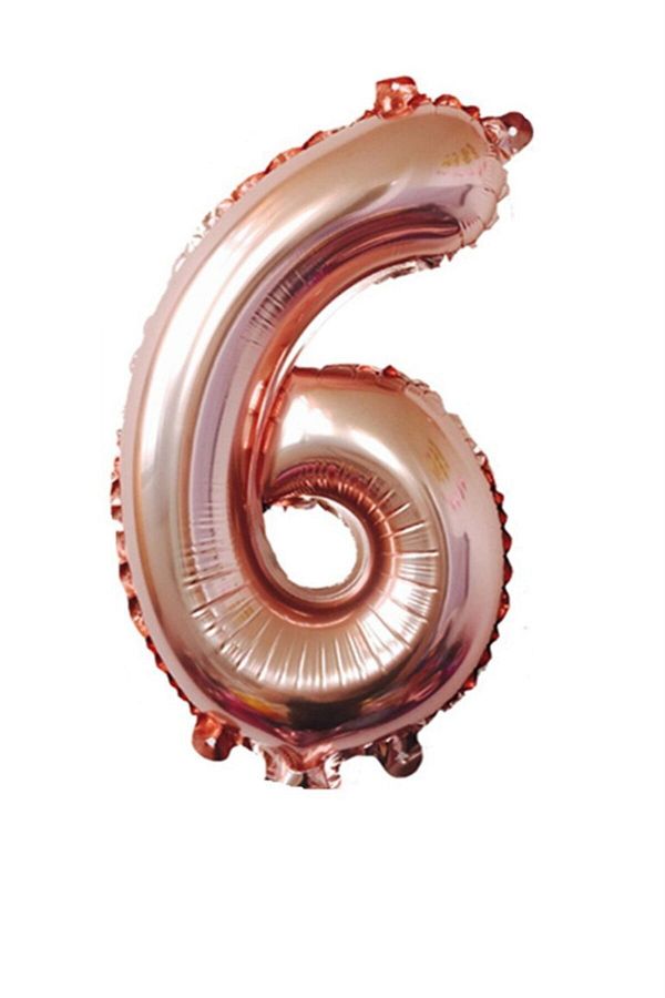 Folyo Balon 6 Rakamı Rose Gold 40 Inç (100 Cm)