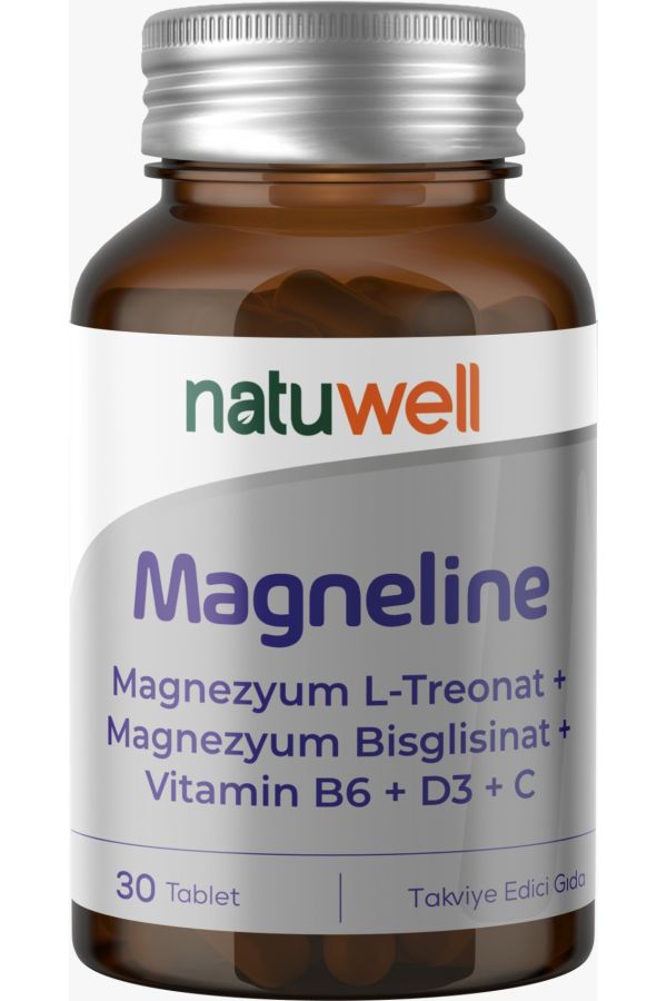 Magneline Magnezyum L-Treonat+Bisglisinat+B6+D3+C 30 tablet