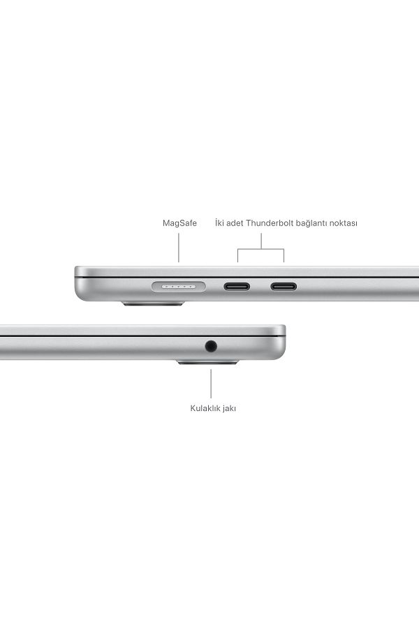 Apple 15-inch MacBook Air: Apple M3 chip with 8-core CPU and 10-core GPU, 16GB, 512GB SSD - Silver - Görsel 7