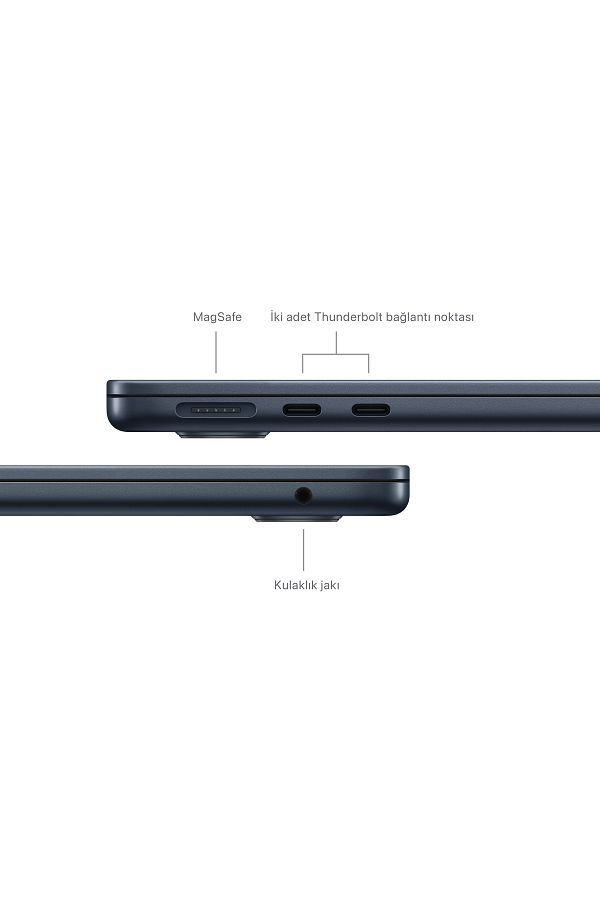 Apple 13-inch MacBook Air: Apple M3 chip with 8-core CPU and 8-core GPU, 8GB, 256GB SSD - Midnight - Görsel 7