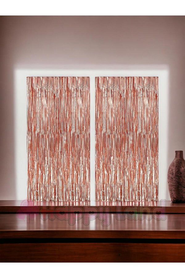 2 Adet Rose Gold Kapı Duvar Parti Fon Arka Perde Işıltılı Simli Doğum Günü FotoğrafPerdesi