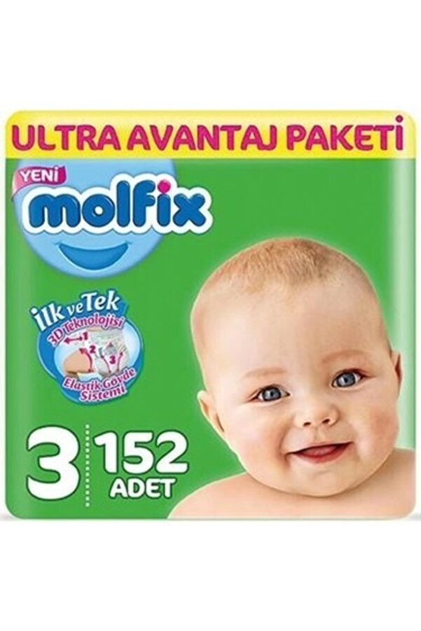 Molfix Bebek Bezi Ultra Avantaj Paketi 3 152 Adet EVEREST MEDİKAL SAĞLIK ÜRÜNLERİ LTD ŞTİ