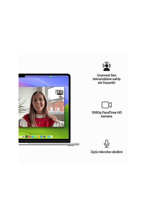 Apple MRYQ3TU/A/Macbook Air/M3/8/512/10/15 inç /Silver - Görsel 5