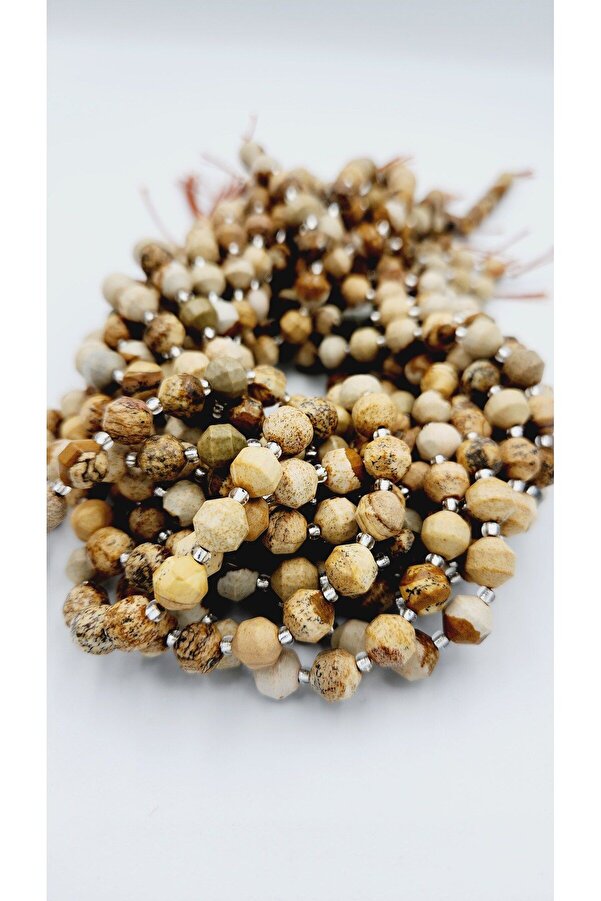8 mm Jasper Taşı Sığırcık Kesim Doğaltaş Dizi