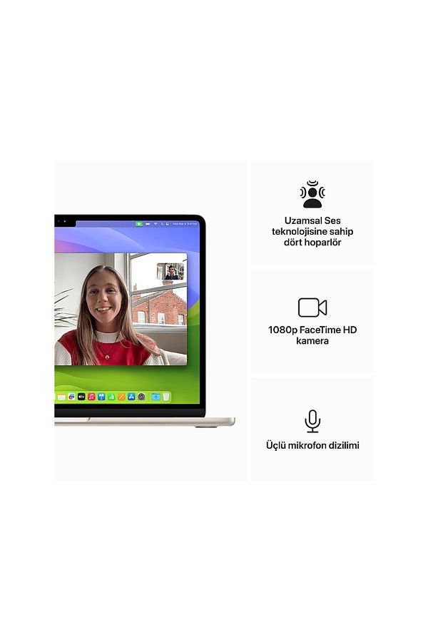 Apple MRXU3TU/A/Macbook Air/M3/8/512/10/13 inç/Starlight - Görsel 6