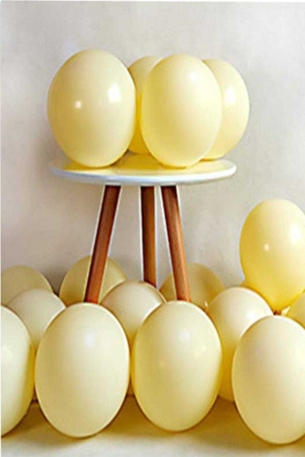 10'lu Sarı Makaron Pastel Renk Mat Balon