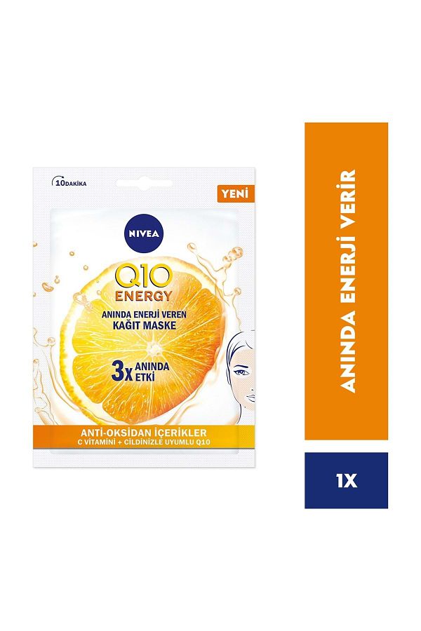 Q10 Energy Anında Enerji Veren Yüz Maskesi , C Vitamini