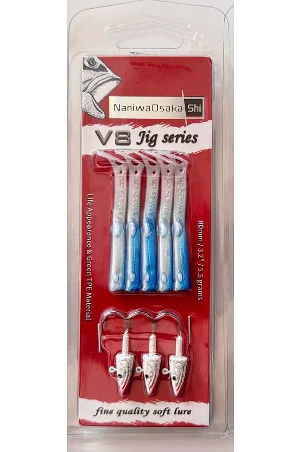 NaniwaOsakaShi V8 Jig Series 80mm 5.5g - Nacre Blue