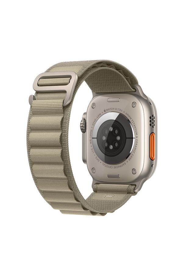 Apple Watch Ultra 2 GPS + Cellular, 49mm Titanyum Kasa ve Klasik Zeytin Yeşili Alpine Loop - Küçük Boy - Görsel 3