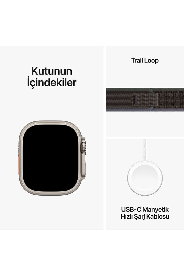 Apple Watch Ultra 2 Gps Cellular, 49mm Titanium Case With Blue/black Trail Loop - M/l - Görsel 9