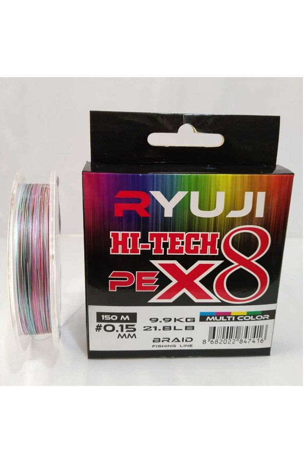 Hi-Tech X8 150m 0.15 mm Multi Color İp Misina