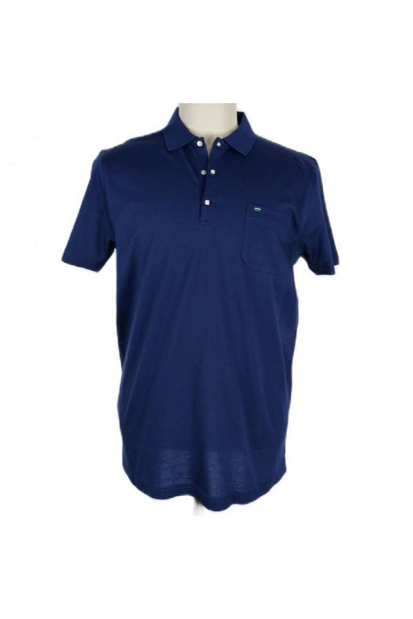 Erkek  Lacivert Cepli Çıtçıtlı Polo Yaka Klasik T-shirt Fahrettin Moda