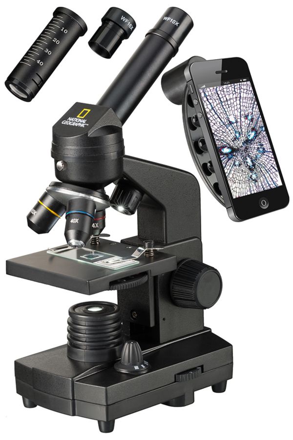 National Geographic 40x–1280x Microscope with Smartphone Holder